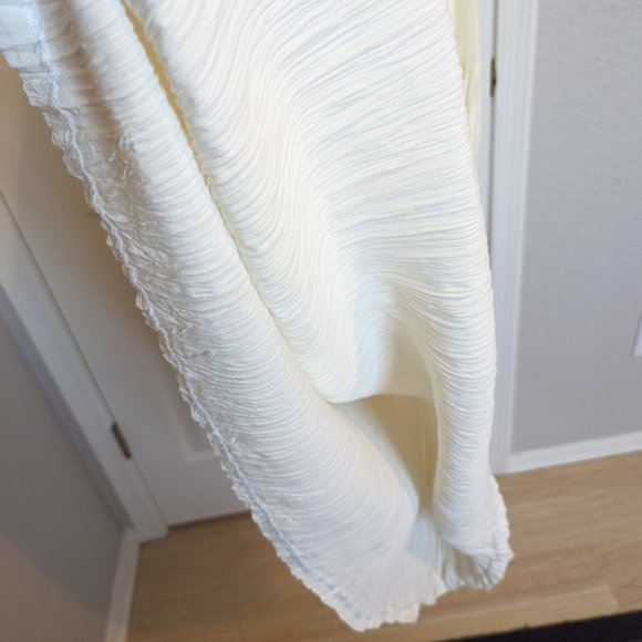 Roaring 20s Gatsby Drop Waist Dress! | L | Cream | Lace and Crystal Pleats | EVC - Picture 5 of 7